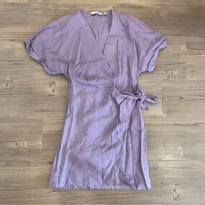 & Other Stories Lavender Wrap Mini Dress